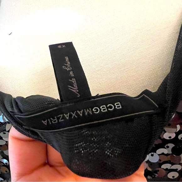 BCBGMaxAzria Black Sequin Bodycon Midi Dress - Picture 8 of 15